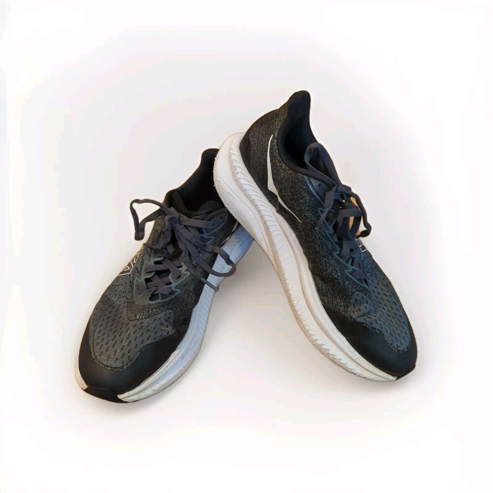 Hoka One One Mach 6 Running Shoes Sneakers Mens 6MD Black White 1147553